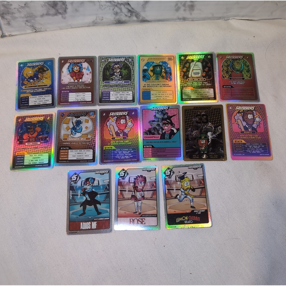 Sluggers Hit Lot of 15 Collectible Holographic Trading Cards 420